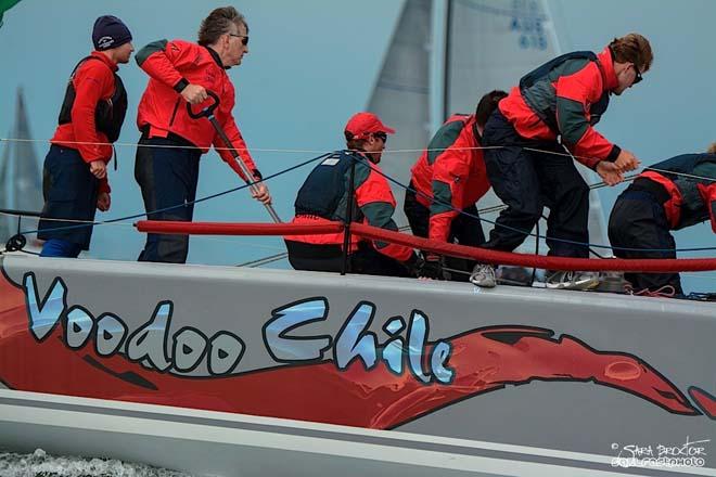 2014 Rolex Big Boat Series - Andrew Hunn on the helm of Voodoo Chile © Sara Proctor http://www.sailfastphotography.com